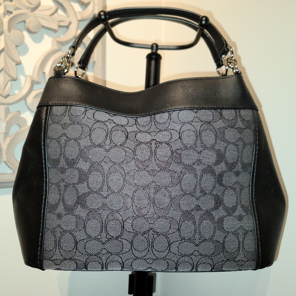Coach Black Small Lexy Signature Jacquard & Leather Shoulder Crossbody Bag - Picture 6 of 13